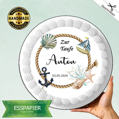 Aufleger Taufe Meer Boot essbar Oblate - Funny Bake