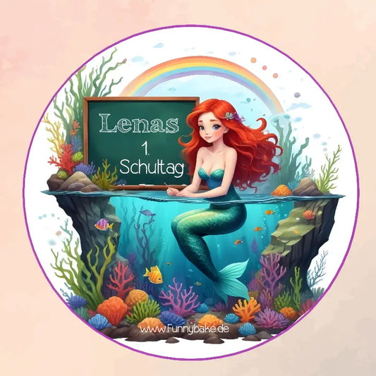 Tortenaufleger Einschulung Meerjungfrau Funnybake