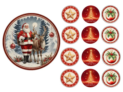 Tortenaufleger u. Muffinaufleger Weihnachtsmann - Funny Bake