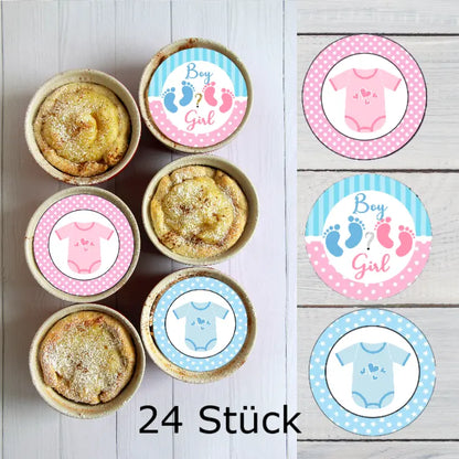 Gender Reveal Muffin Aufleger "Boy or Girl" - Funny Bake