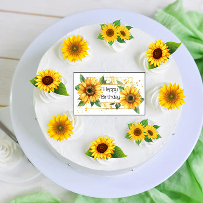 Tortenset Sonnenblumen Happy Birthday - Funny Bake