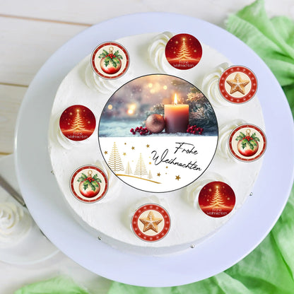 Tortenaufleger-Set Weihnachtskerze - Funny Bake