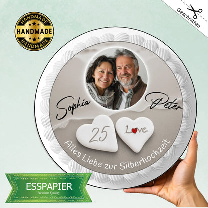 Tortenaufleger Silberhochzeit - Funny Bake