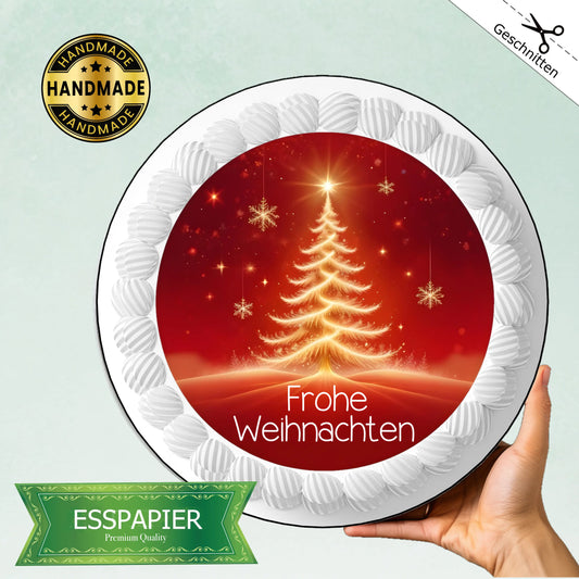 Tortenaufleger "Glanzvoller Tannenbaum" - 2 Größen erhältlich - Funny Bake