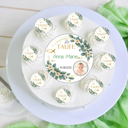 Tortenaufleger Set Taufe mit Foto - Funny Bake