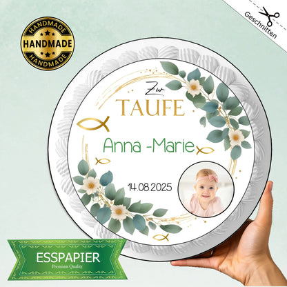 Tortenaufleger Set Taufe mit Foto - Funny Bake