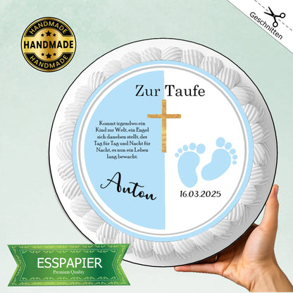 Tortenaufleger Babyfüße hellblau - Funny Bake