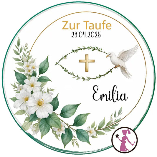 Tortenaufleger "Zur Taufe" mit Taube - Funny Bake