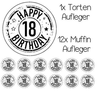 Tortenaufleger Set Happy Birthday - Funny Bake