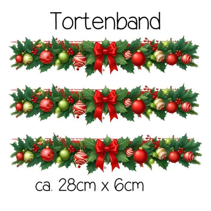 Tortenband Weihnachtlich mit Schleife - Funny Bake