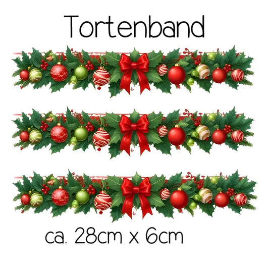 Tortenband Weihnachtlich mit Schleife - Funny Bake