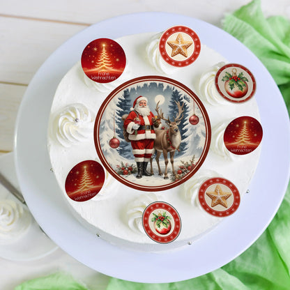 Tortenaufleger u. Muffinaufleger Weihnachtsmann - Funny Bake