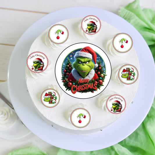 Tortenaufleger-Set Weihnachten Grinch