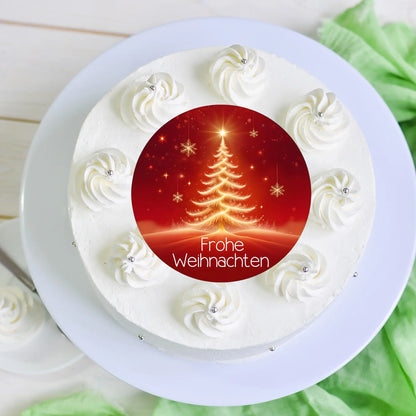 Tortenaufleger "Glanzvoller Tannenbaum" - 2 Größen erhältlich - Funny Bake