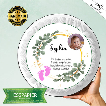 Tortenaufleger Taufe Geburt - Funny Bake