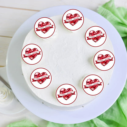 Muffin Aufleger Happy Birthday mit Herz - Funny Bake