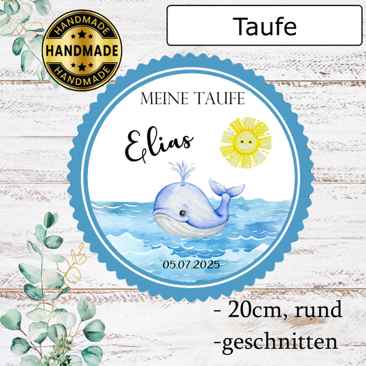 Tortenaufleger "Meine Taufe" Walfisch - Funny Bake