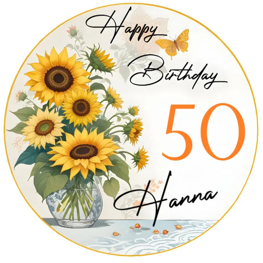 Tortenaufleger Sonnenblumen, gemalt - Funny Bake