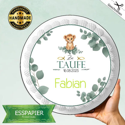 Tortenaufleger Taufe Löwenbaby - Funny Bake