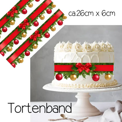Weihnachtliche Tortenbordüre - Tortenaufleger - Funny Bake
