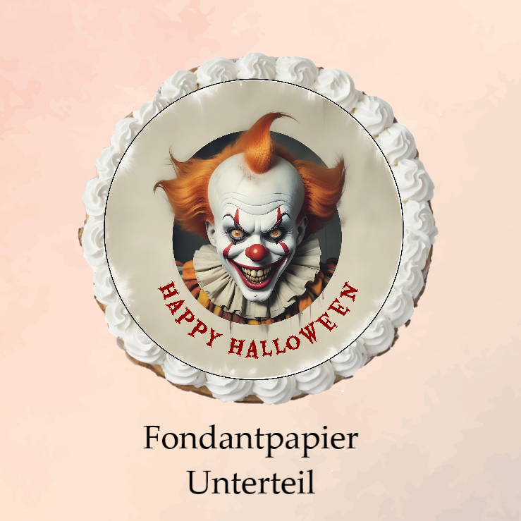 Burn-Away-Cake Aufleger Halloween Ballon&Clown