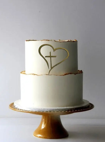 Tortenstecker Herz Kreuz gold - Funny Bake