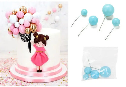 Torte-Kugeln-Bubbles-hellblau-Tortendeko-Tortenstecker