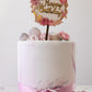 Tortenstecker Happy Birthday - Boho mit Federn und Blumen