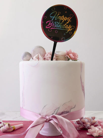 Tortenstecker Happy Birthday schwarz - Funny Bake