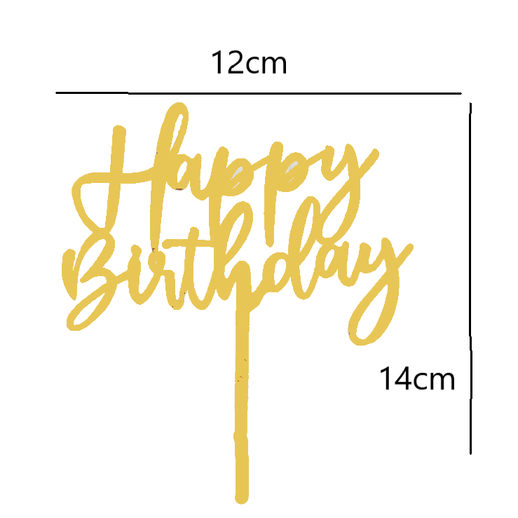 Tortenstecker gold -Happy Birthday-