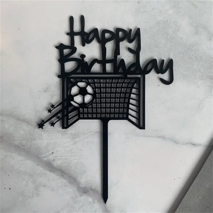 Tortenstecker-schwarz-Fußball-tor-Happy-Birthday