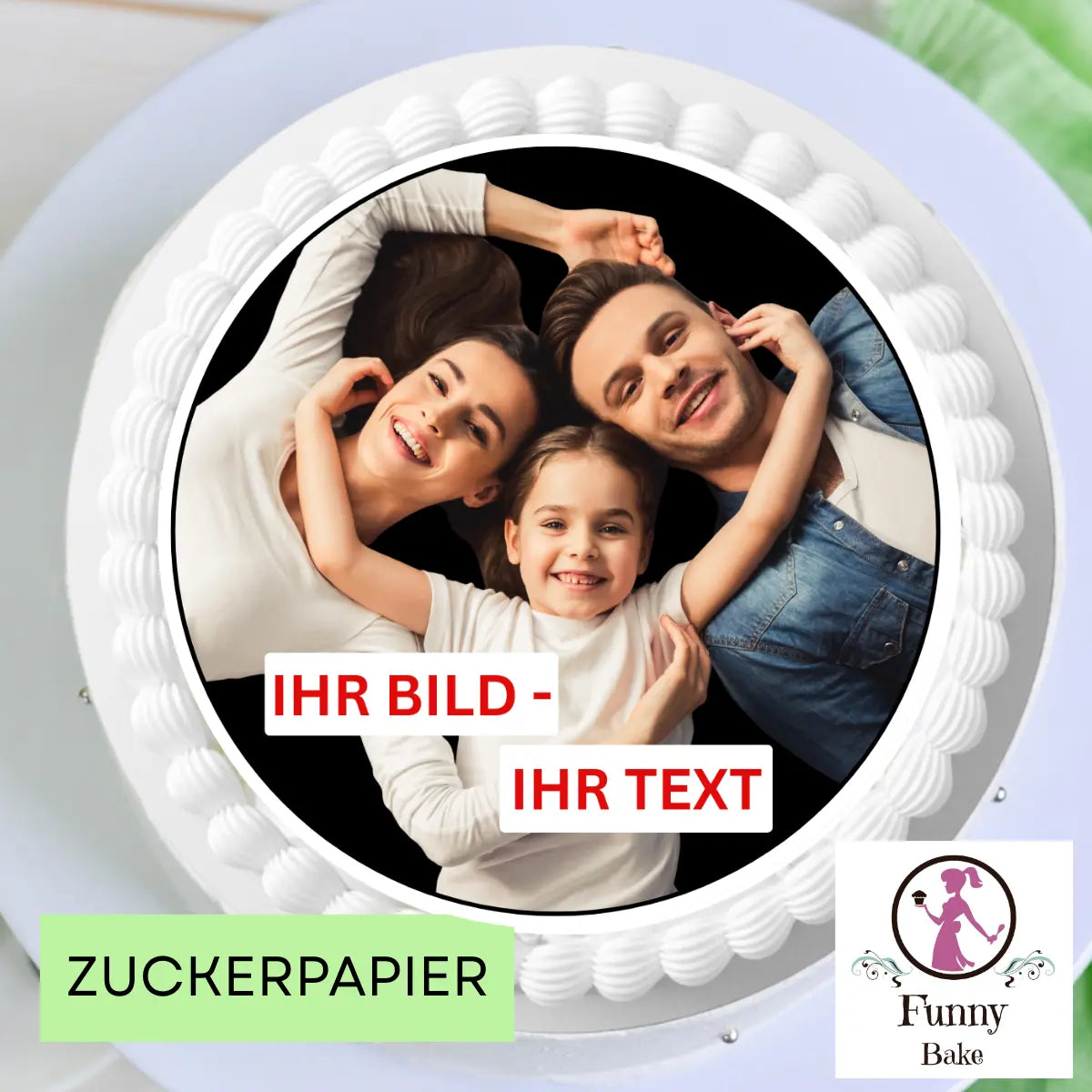 Tortenaufleger eigenes Motiv – personalisiert mit Bild/Logo oder Spruch