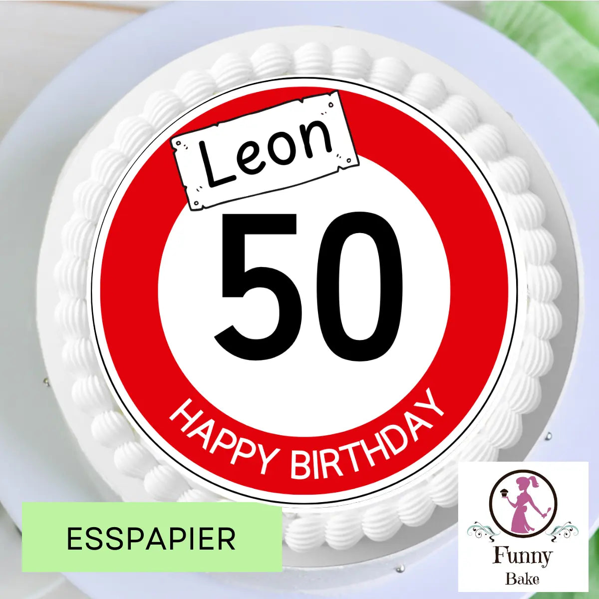 Personalisierter Tortenaufleger „Happy Birthday“ mit Name & Zahl Funny Bake