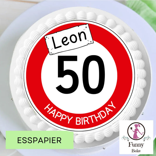 Personalisierter Tortenaufleger „Happy Birthday“ mit Name & Zahl Funny Bake