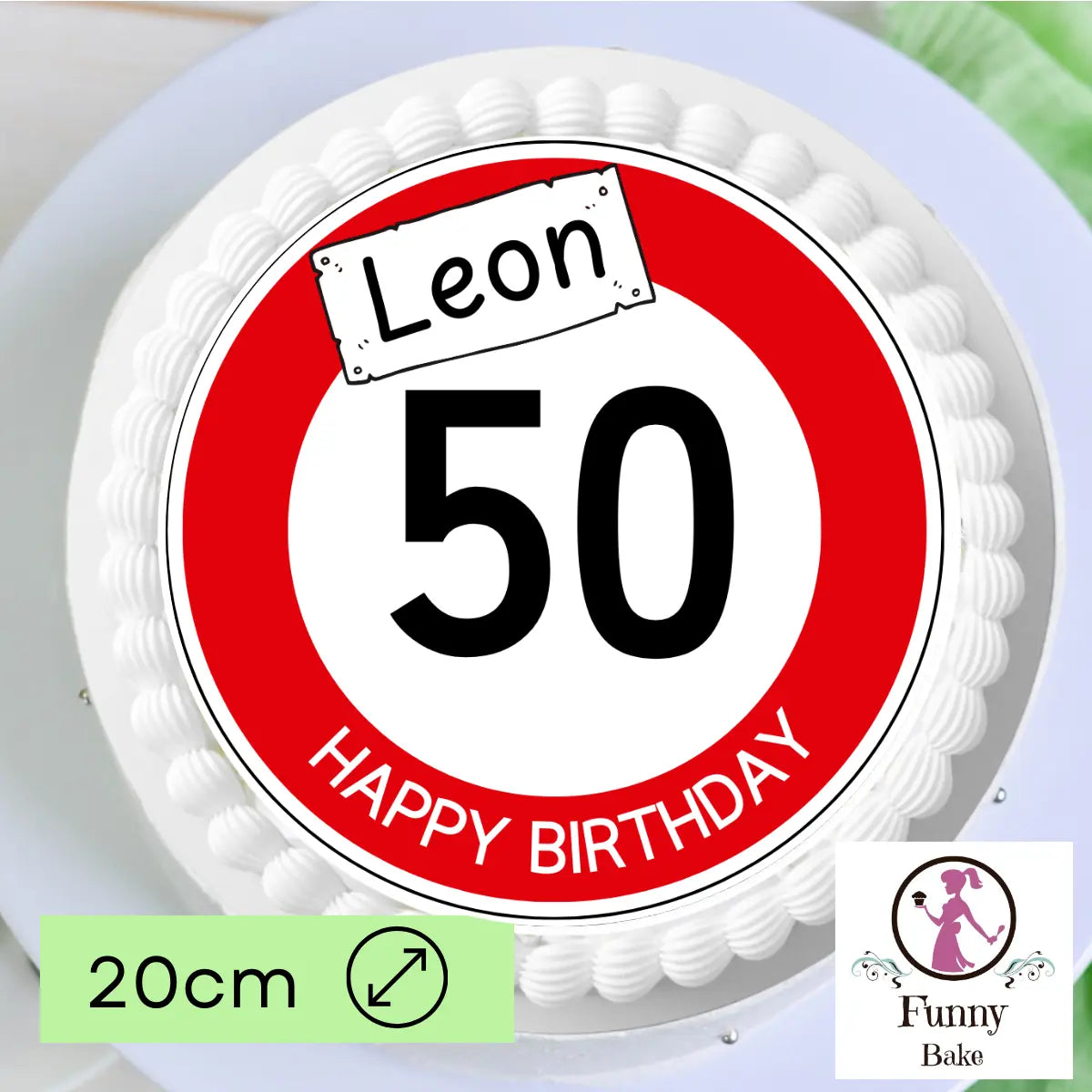 Personalisierter Tortenaufleger „Happy Birthday“ mit Name & Zahl Funny Bake