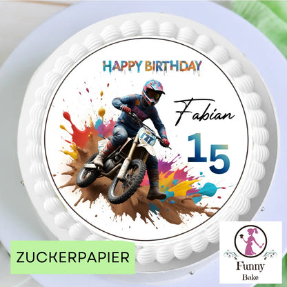 Tortenaufleger Motorrad für den Kindergeburtstag Funnybake