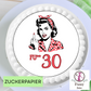 Retro Look Tortenaufleger mit Wunschzahl