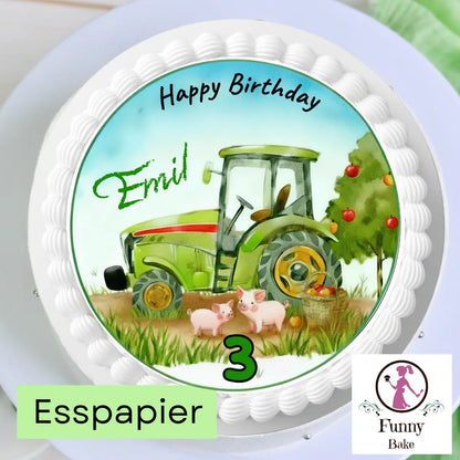 Tortenaufleger Traktor kindlich - Funny Bake