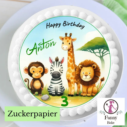 Tortenaufleger Afrika mit Tieren - Funny Bake