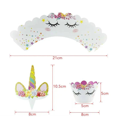 Muffin Umrandung Einhorn 12 Stück - Funny Bake