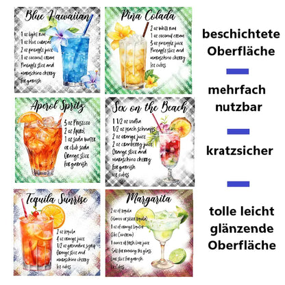 Untersetzer Bierdeckel mit Cocktailrezepten - Funny Bake