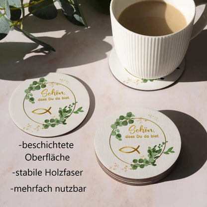 Untersetzer Schön,dass du da bist - rund - Funny Bake