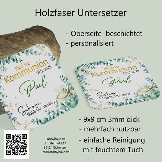 Untersetzer Kommunion personalisiert