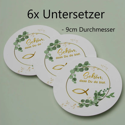 Untersetzer Schön,dass du da bist - rund - Funny Bake