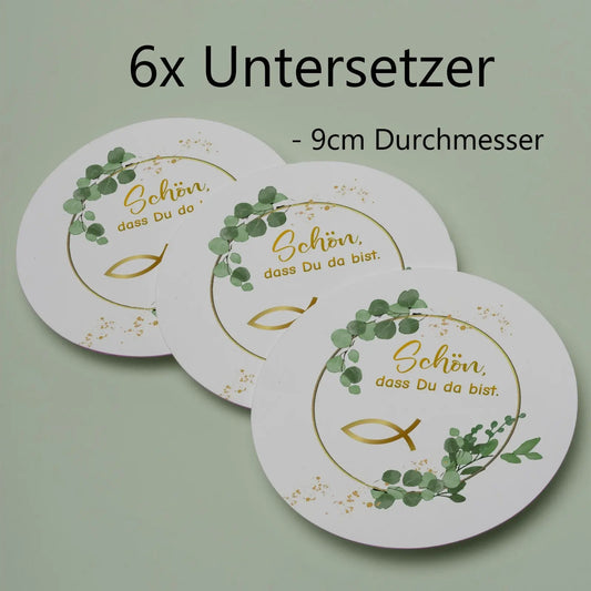 Untersetzer Schön,dass du da bist - rund - Funny Bake