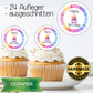 Muffin Aufleger Happy Birthday Regenbogen