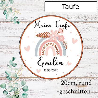 Meine Taufe Regenbogen - Boho orange - Funny Bake