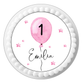 Tortenaufleger Ballon mit Zahl & Name rosa