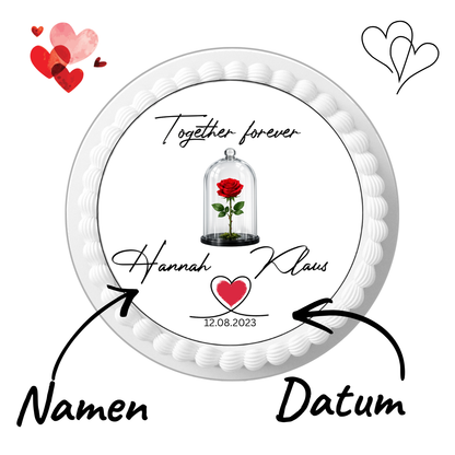 Tortenaufleger Liebe „Together Forever“ personalisiert