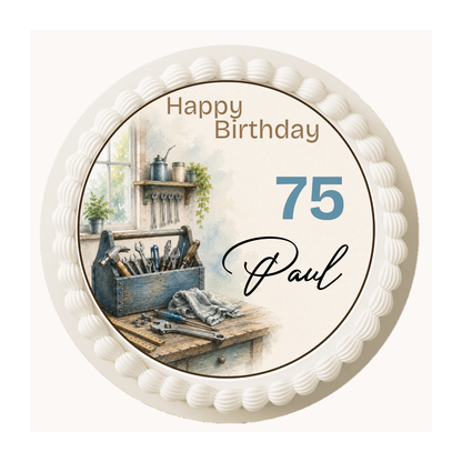 Tortenaufleger Happy Birthday Bastler & Heimwerker – personalisiert